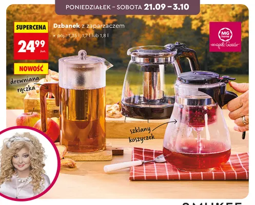 Dzbanek z zaparzaczem 1,8 l Mg Home promocja w Biedronka