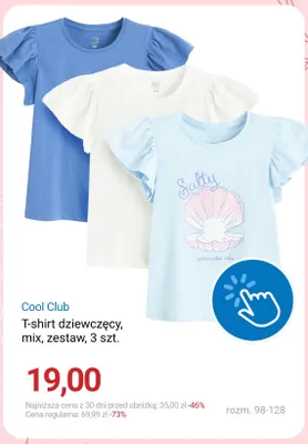 T-shirt dziewczęcy Cool Club 3-pak promocja w Smyk