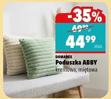 Poduszka Abby kremowa, miętowa promocja w Biedronka
