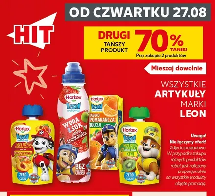 Mus owocowo-warzywny Hortex Leon jabłko brzoskwinia marchewka promocja w Kaufland