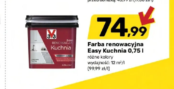 Farba renowacyjna V33 Easy Kuchnia promocja w Bricomarche