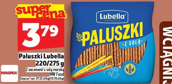 Paluszki lubella 220/275g promocja w TOPAZ