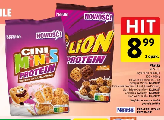 Płatki śniadaniowe Lion Protein Nestlé promocja w Intermarche