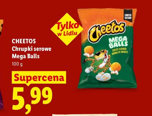 Chrupki serowe Cheetos Mega Balls promocja w Lidl