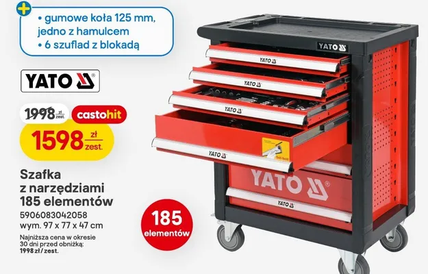 Szafka z narzędziami 185 elementów promocja w Castorama