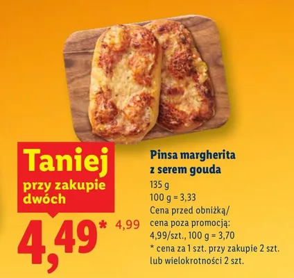 Pinsa margherita z serem gouda promocja w Lidl