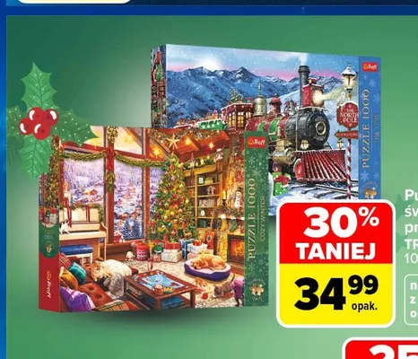 Puzzle świąteczne premium 1000 elementów Trefl promocja w Carrefour