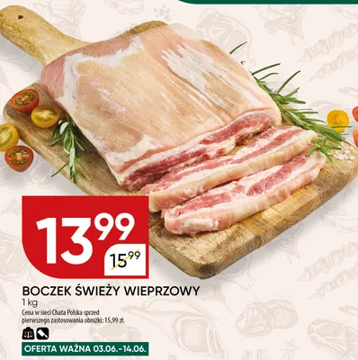 Boczek świeży wieprzowy Chata Polska promocja w Chata Polska