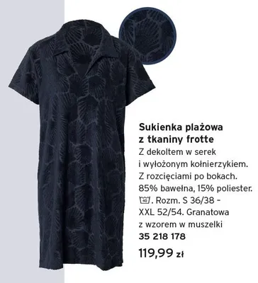 Sukienka plażowa z tkaniny frotte Tchibo promocja w Tchibo