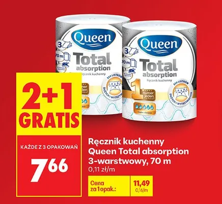 Ręcznik kuchenny Total absorption 3-warstwowy 2+1 GRATIS promocja w Biedronka