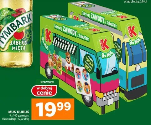 Napój Tymbark jabłko-wiśnia, mięta promocja w Stokrotka