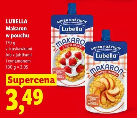 Makaron w pouchu Lubella z jabłkami i cynamonem promocja w Lidl