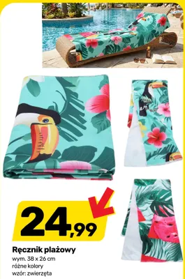 Ręcznik plażowy 38x26 cm promocja w Bricomarche