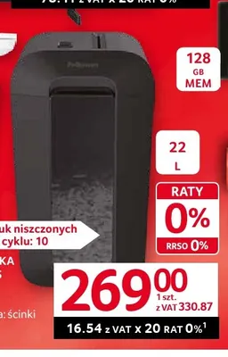 Niszczarka LX65 Fellowes promocja w Selgros