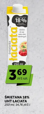 Śmietana UHT Łaciata 18% promocja w Euro Sklep