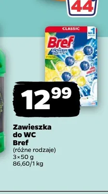 Zawieszka do WC Bref 3-pak 50g promocja w Netto