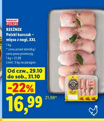 Polski kurczak mięso z nogi XXL Rzeźnik promocja w Lidl