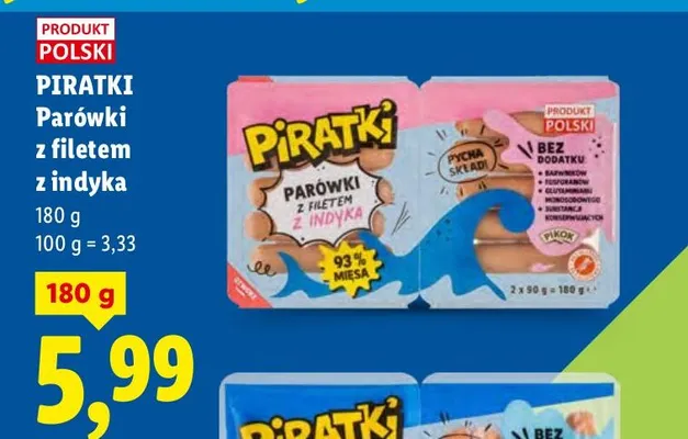 Parówki z filetem z indyka promocja w Lidl