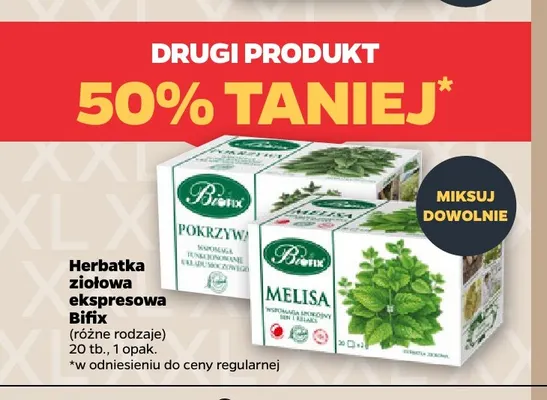 Herbatka ziołowa ekspresowa Bifix promocja w Netto