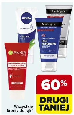Wszystkie kremy do rąk Garnier, Neutrogena promocja w Carrefour