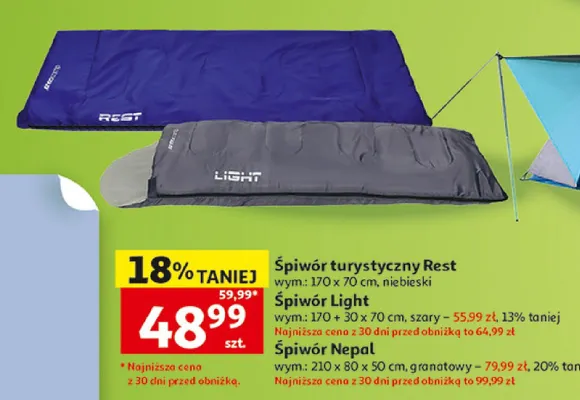 Śpiwór Light promocja w Auchan