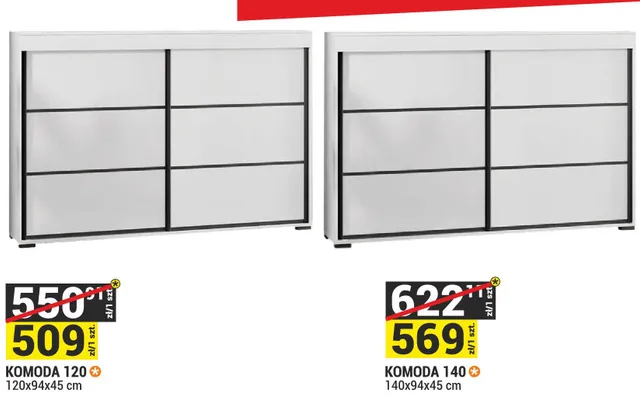 Komoda System Tanger 140x94x45cm kolor biały promocja w Merkury Market
