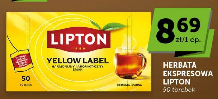 Herbata ekspresowa Lipton Yellow Label promocja w Euro Sklep