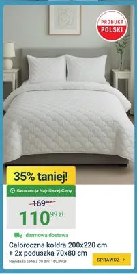 Zestaw całoroczna kołdra 200x220 cm + poduszka 70x80 cm promocja w ERLI