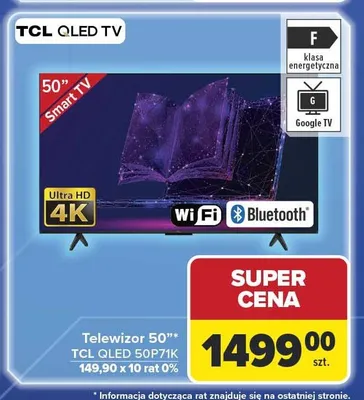 Telewizor 50" TCL QLED 50P71K Smart TV Ultra HD 4K promocja w Carrefour