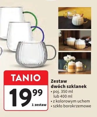 Zestaw dwóch szklanek 350 ml promocja w Intermarche