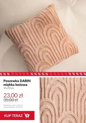 Poszewka Darin miękka beżowa 45x45 cm promocja w Homla