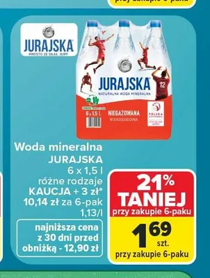 Woda mineralna Jurajska 6-pak promocja w Carrefour