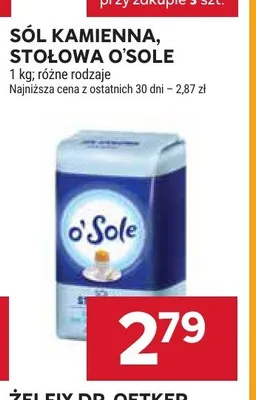 Sól kamienna stołowa O'Sole promocja w Stokrotka