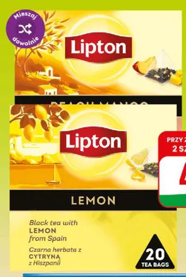 Herbata czarna aromatyzowana Lipton Peach Mango promocja w Dino