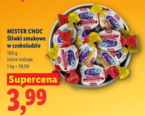 Śliwki smakowe w czekoladzie różne rodzaje promocja w Lidl