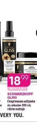 Ekspresowa odżywka do włosów Schwarzkopf Gliss promocja w Drogerie Koliber