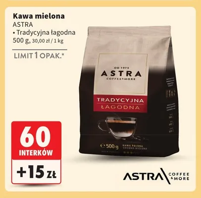 Kawa mielona Tradycyjna Łagodna Astra promocja w Intermarche