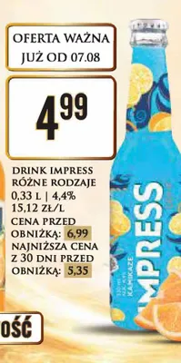 Drink Impress Kamikaze promocja w Dino