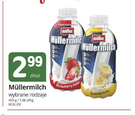 Müllermilch truskawkowy Müller promocja w Marketvita
