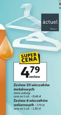 Zestaw 10 wieszaków metalowych różne rodzaje promocja w Auchan
