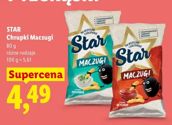 Chrupki Maczugi Star o smaku ketchupu promocja w Lidl