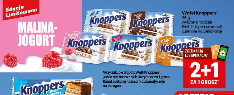 Wafel Knoppers Jogurt promocja w Delikatesy Centrum