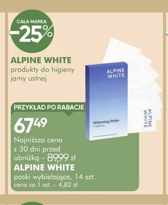 Paski wybielające Alpine White promocja w Super-Pharm