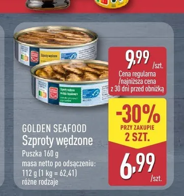 Szproty wędzone Golden Seafood promocja w Aldi