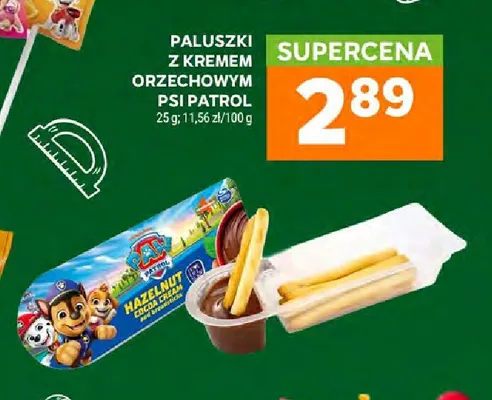 Paluszki z kremem orzechowym Psi Patrol promocja w Stokrotka