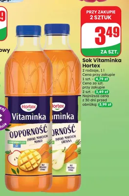 Sok Vitaminka Hortex jabłko marchew mango promocja w Dino