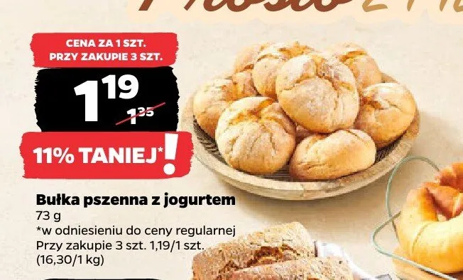Bułka pszenna z jogurtem promocja w Netto
