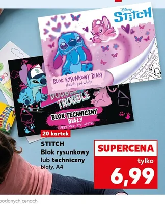Blok techniczny biały A4 Stitch promocja w Kaufland