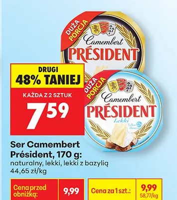 Ser Camembert lekki promocja w Biedronka