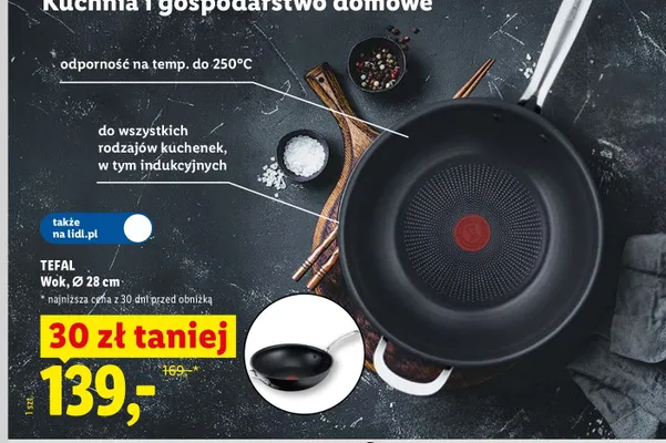 Wok Tefal Ø 28 cm promocja w Lidl